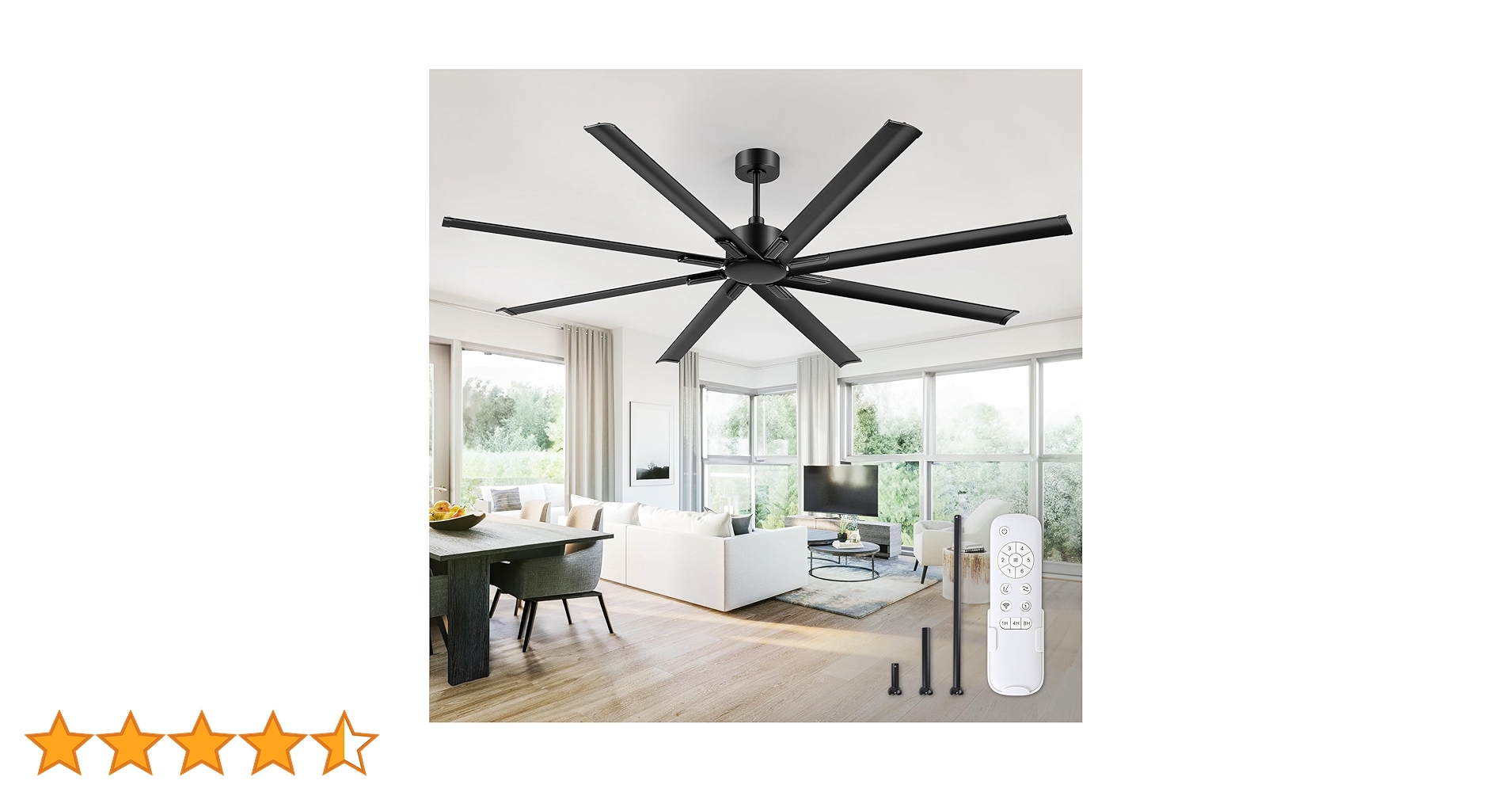 MIKI●507mt1● Ltemziiy Ceiling Fans with Lights and Remote, 19.7